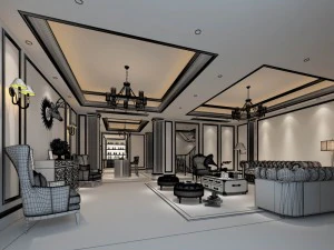 european-style living room design 17 3D Model