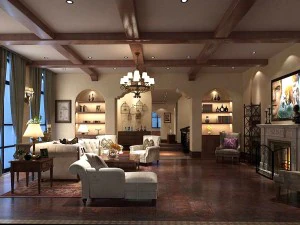 Wohnzimmerdesign im europ&auml;ischen Stil 19 3D Modell