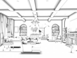 european-style living room design 19 Modello 3D
