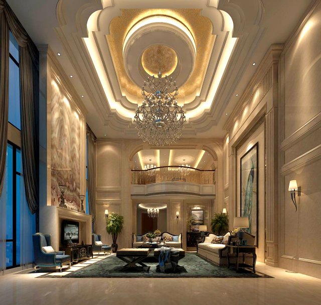 european-style living room design 21 3D Модель .c4d .max .obj .3ds .fbx .stl .blend