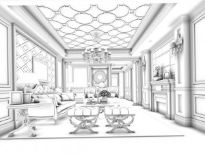 european-style living room design 22 3D Модель