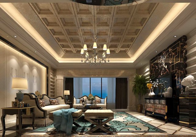 european-style living room design 25 Model 3D .c4d .max .obj .3ds .fbx .stl .blend 