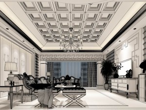 european-style living room design 25 Model 3D