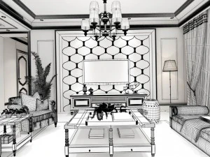 european-style living room design 26 3D Model