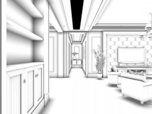 european-style living room design 26 3D Model