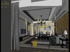 stylish family living room design 27 3D Model