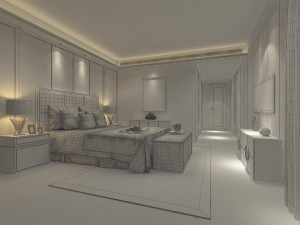 stylish luxury home decoration - bedroom 6111 Model 3D
