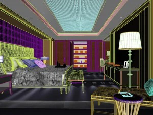 stylish luxury home decoration - bedroom 6113 3D Model