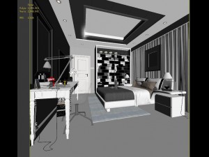 stylish luxury home decoration - bedroom 6114 3D Модель