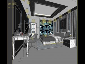 stylish luxury home decoration - bedroom 6114 3D Модель