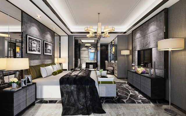 stylish luxury home decoration - bedroom 6115 3D 모델 .c4d .max .obj .3ds .fbx .stl .blend 