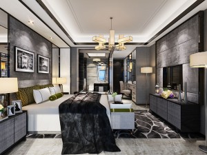 stylish luxury home decoration - bedroom 6115 Modello 3D