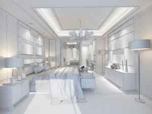 stylish luxury home decoration - bedroom 6115 3D Model