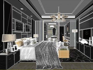 stylish luxury home decoration - bedroom 6115 3D 모델