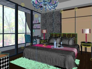 fashionable luxury bedroom 5107 3D Model