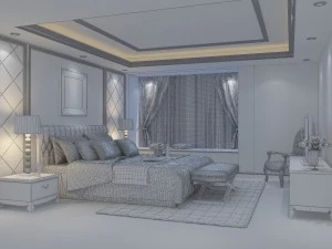 fashion european bedroom 1801 3D Model