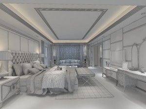 stylish european bedroom 1802 Modelo 3D