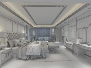 stylish european bedroom 1802 3D Model