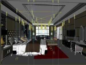stylish european bedroom 1802 3D Model
