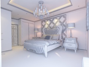 fashionable european bedroom 1804 3D Model