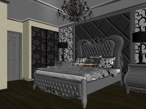 fashionable european bedroom 1804 3D Model