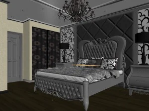 fashionable european bedroom 1804 3D Model