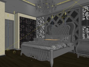 fashionable european bedroom 1804 3D Model