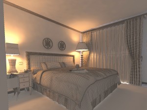 stylish european bedroom 1805 3D Model