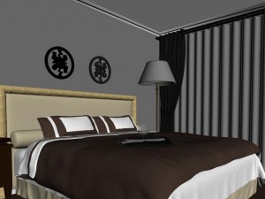 stylish european bedroom 1805 3D Model