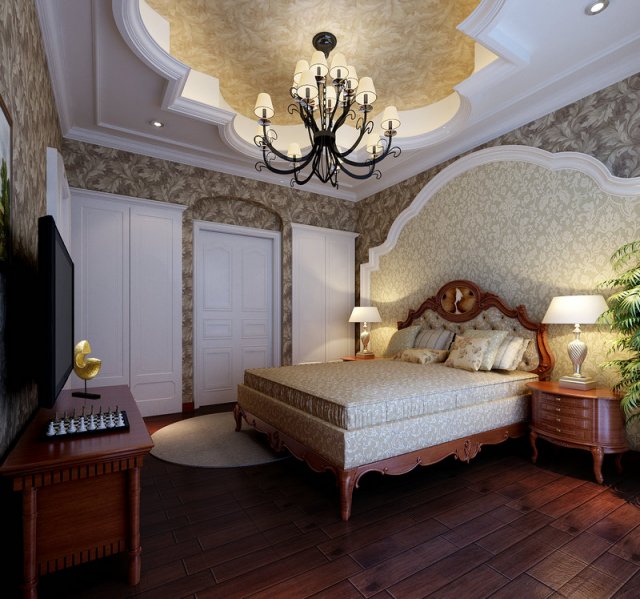 fashion european bedroom 1808 3D 模型 .c4d .max .obj .3ds .fbx .stl .blend 