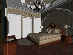 fashion european bedroom 1808 3D 模型