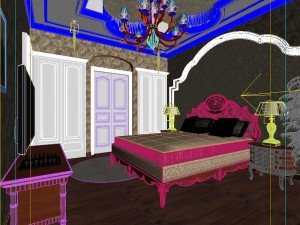 fashion european bedroom 1808 3D 模型