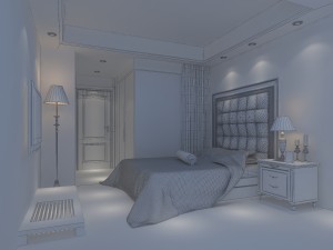 stylish european bedroom 1809 3D Model