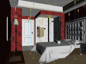 stylish european bedroom 1809 3D Model