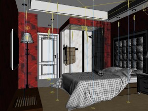 stylish european bedroom 1809 3D Model