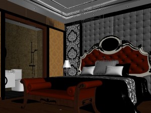 stylish european bedroom 1810 Modèle 3D