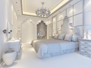 stylish european bedroom 1811 3D Model