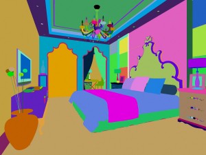 stylish european bedroom 1811 3D Model