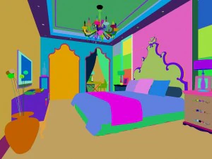 stylish european bedroom 1811 3D Model