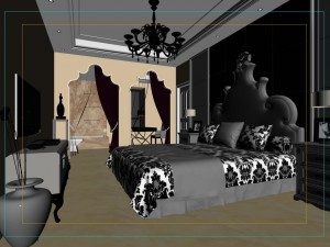 stylish european bedroom 1811 3D Model