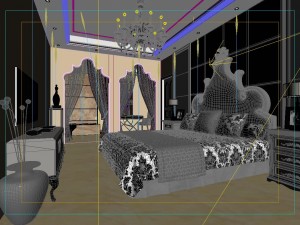 stylish european bedroom 1811 3D Model