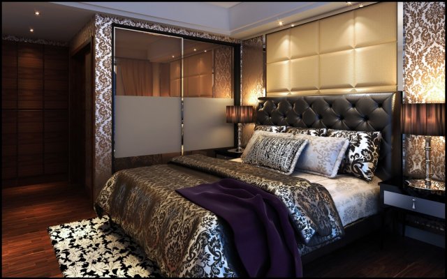 fashionable european bedroom 1812 3D 模型 .c4d .max .obj .3ds .fbx .stl .blend
