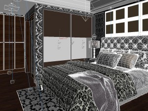 fashionable european bedroom 1812 3D 模型