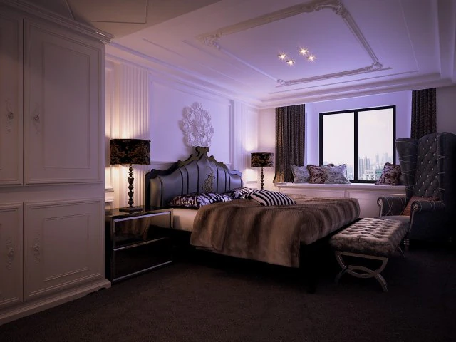 stylish european bedroom 1813 3D Model .c4d .max .obj .3ds .fbx .stl .blend 