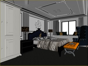 stylish european bedroom 1813 3D मॉडल