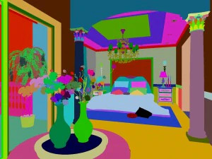 stylish european bedroom 1814 3D Model