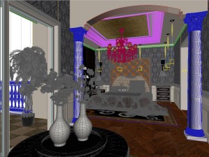 stylish european bedroom 1814 3Dモデル