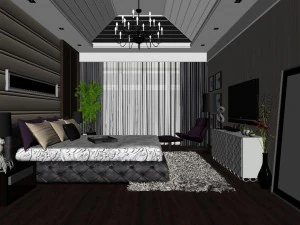 stylish european bedroom 1815 3D Model