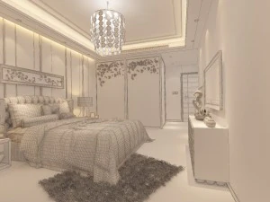 stylish european bedroom 1816 3D Model