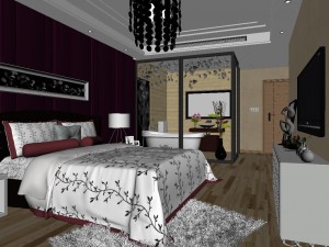stylish european bedroom 1816 Modello 3D